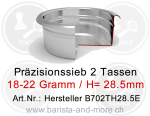 Präzisionssieb für 2 Tassen 18/22g H28,5 ø70 mm [B702TH28.5E]